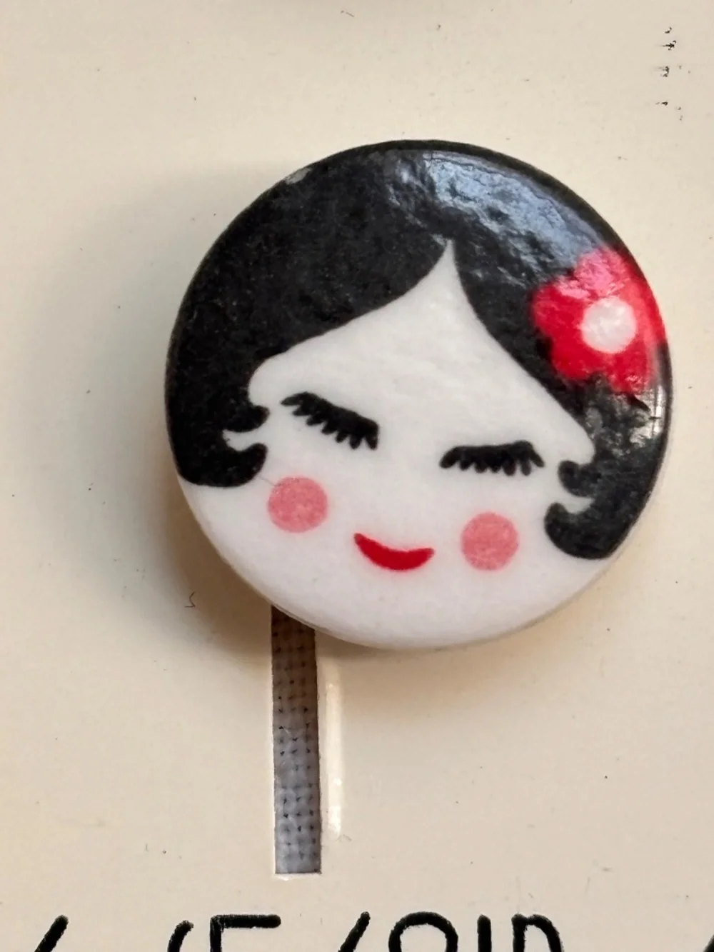 Lot of 3 Vintage Costumakers Girls Face Plastic Buttons on Original Card
